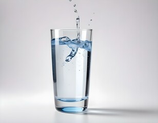 glass of mineral water on white background