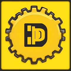 Yellow gear logo with money symbol