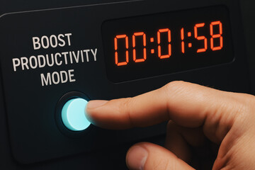 Activating productivity mode symbolizes strategic leadership focused on efficient decision-making and enhanced business performance under time constraints