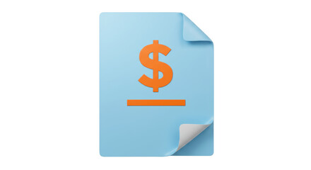 Isolated Dollar Sign on Document