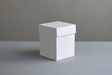Naklejka premium Blank White Square Gift Box Mockup Product Packaging