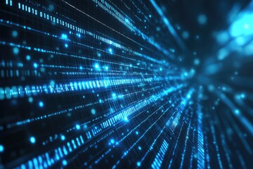 Digital data stream network.  Abstract futuristic technology background
