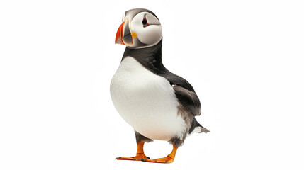 Obraz premium a bird with an orange beak standing on a transparent background, PNG image, PNG file, Generative art.