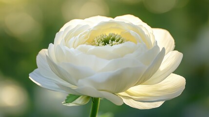 Fototapeta premium Beautiful White Flower Blooming Under Soft Natural Light