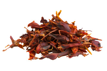 Obraz premium Dried Saffron Stamen Thread Pile with Bright Red and Yellow Shades