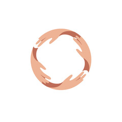 Circle of Hands Symbol of Unity, Support, and Community