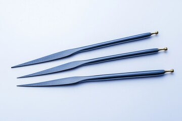 On a white background, a banner with gold hairdressing tools and Christmas balls is paired with a flat lay of hairstylists' scissors, creating a holiday template with space for text for a hair salon