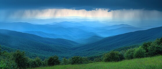 Obraz premium Breathtaking Mountain Landscape with Misty Valleys