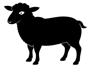 Sheep Silhouette Vector & SVG | Cute Farm Animal Clipart for Craft