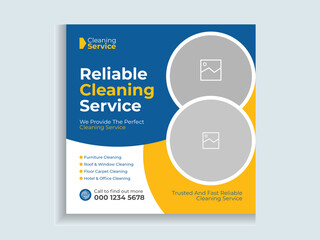 Home cleaning service or Reliable clean flyer and social media post design template and brochure