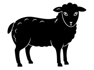 Sheep Silhouette Vector & SVG | Cute Farm Animal Clipart for Craft