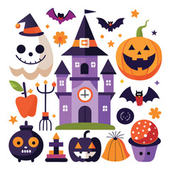 Halloween parades isolated on white background
