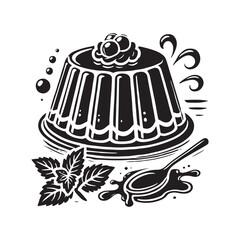 Minimalist Jelly Silhouette - Jelly dessert Silhouette - Jelly Vector - Illustration of Jelly.