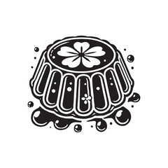 Minimalist Jelly Silhouette - Jelly dessert Silhouette - Jelly Vector - Illustration of Jelly.