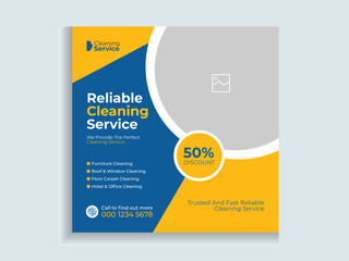 Home cleaning service or Reliable clean flyer and social media post design template and brochure design