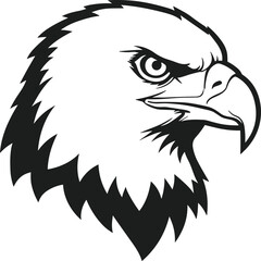 Bold Eagle Head Silhouette Vector – Powerful Wildlife Mascot Design