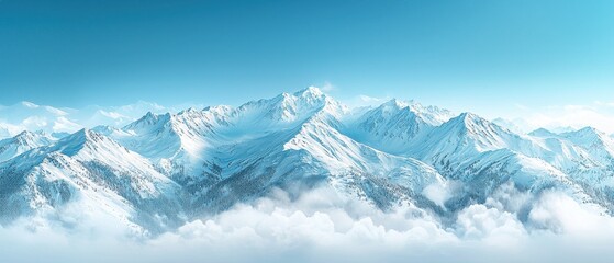 Obraz premium Breathtaking Snow-Capped Mountain Range Under a Clear Blue Sky