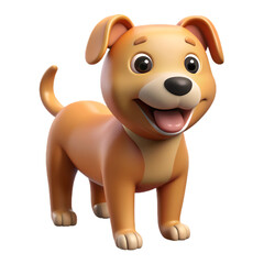 Funny dog cartoon 3D illustration
