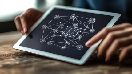 Innovative technology integration digital workspace graphic design modern office close-up digital connectivity concepts