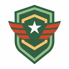 Military badge logo design concept vector art and illustration