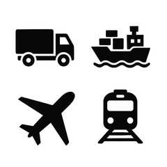 transportation icons set