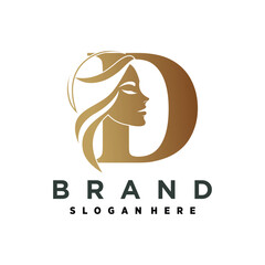 Vector beauty letter logo d design icon element vector with creative unique concept