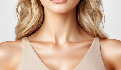 Obraz premium Image of a woman with a beautiful face isolated on a transparent and white background in PNG format