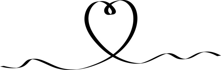 Set of heart ribbons. Element for design