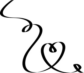 Set of heart ribbons. Element for design