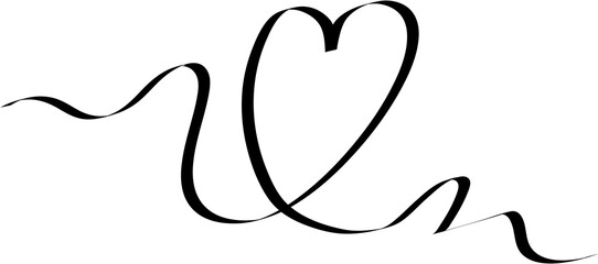 Set of heart ribbons. Element for design