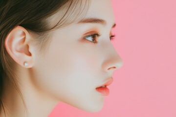 Naklejka premium Portrait of an attractive Asian woman with radiant skin receiving facial treatment at a spa