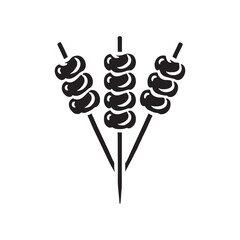 Kebabs Silhouette - Minimalist Kebabs Vector - Illustration of Kebabs - Grilled Meat design.