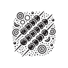 Obraz premium Kebabs Silhouette - Minimalist Kebabs Vector - Illustration of Kebabs - Grilled Meat design.