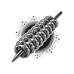 Kebabs Silhouette - Minimalist Kebabs Vector - Illustration of Kebabs - Grilled Meat design.