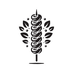 Kebabs Silhouette - Minimalist Kebabs Vector - Illustration of Kebabs - Grilled Meat design.