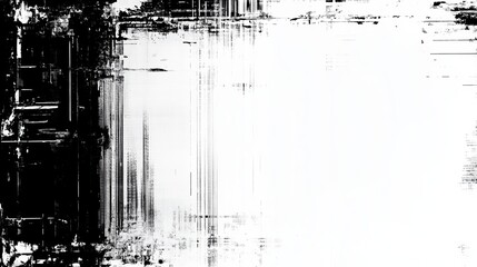 Obraz premium Abstract glitch background with broken screen patterns and scan lines, minimalistic chaos, blank area for typography