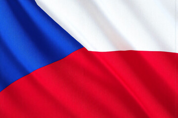 Obraz premium the czech flag is waving in the wind