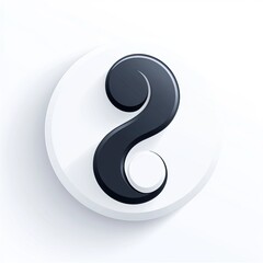 Elegant yin and yang symbol on a round, 3D platform.
