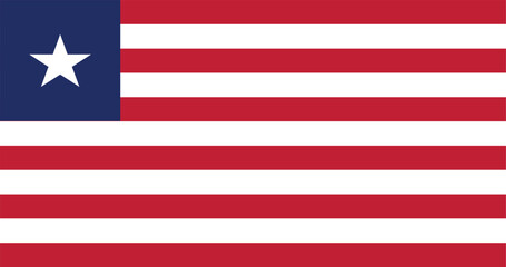 Illustration of the Liberia Flag. Flag of Liberia Detailed National Symbol of Patriotism and Freedom.
