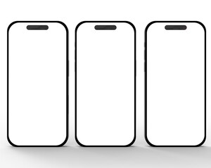 Smartphone mockup in white background. white screen clean ready for mockup devices. Ultra high quality