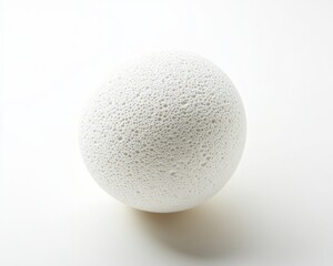 White Textured Sphere on Plain Background for Abstract Concept