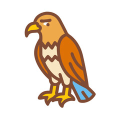 Cartoonish Eagle Illustration on Black Background for Design