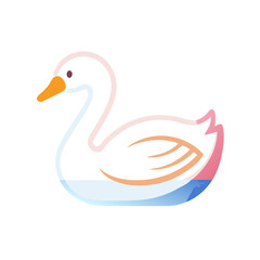 Elegant Swan Illustration on Black Background, Flat Design