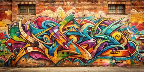 Vintage Graffiti Street Art Poster, artistic expression, abstract shapes,  artistic expression