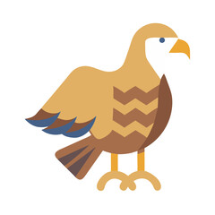 Stylized Graphic Illustration of a Brown and Tan Eagle