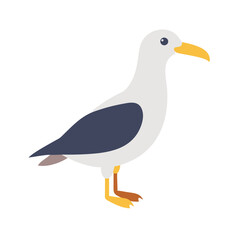 Obraz premium Simple graphic of a seagull on black background