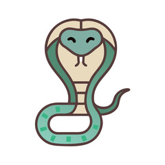 Cute Cobra Illustration, Colorful Snake Design on Black Background