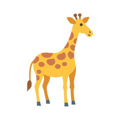 Cartoon giraffe illustration with spots on a black background
