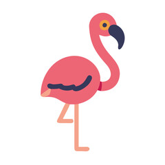 Minimalist Pink Flamingo Illustration on Black Background Image