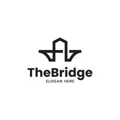Obraz premium Bridge logo design concept template illustration.